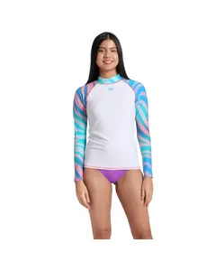 Arena Rash Vest L/S Allover Γυναικεία Μπλούζα Αντιηλιακής Προστασίας, Μέγεθος: XS